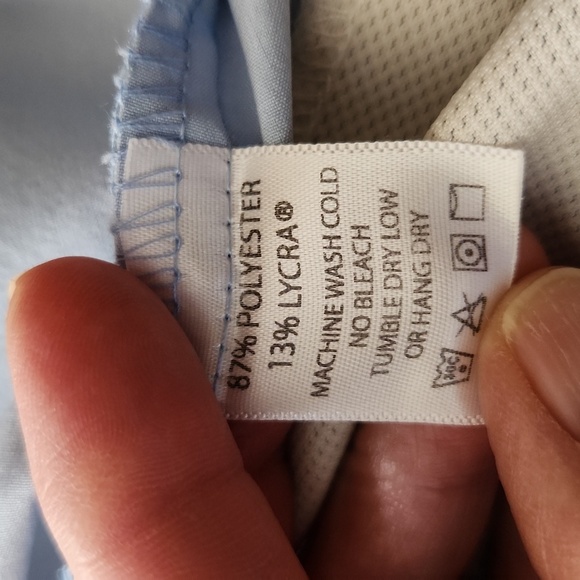 Club Ride Baby Blue & Cream Zippered And Button Front Camp Style Shirt 3 Pockets - Picture 11 of 14